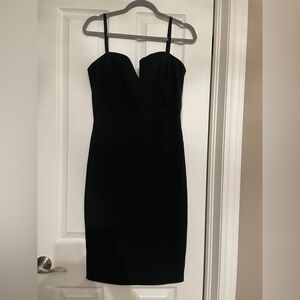 Missguided Black Strapless Sweetheart Midi with Thin Straps